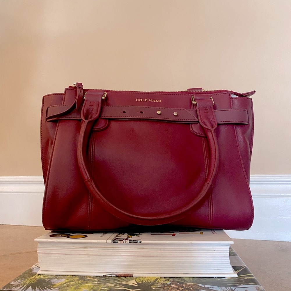 Cole Haan Red Cherry Red Small Leather Shoulder Bag
